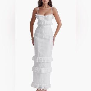 EVE WHITE BRODERIE MAXI DRESS